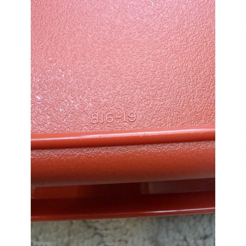 Vintage Tupperware Red Paprika Deli Meat Cheese Keeper 816-14 & 817-20- 5.5X9.5